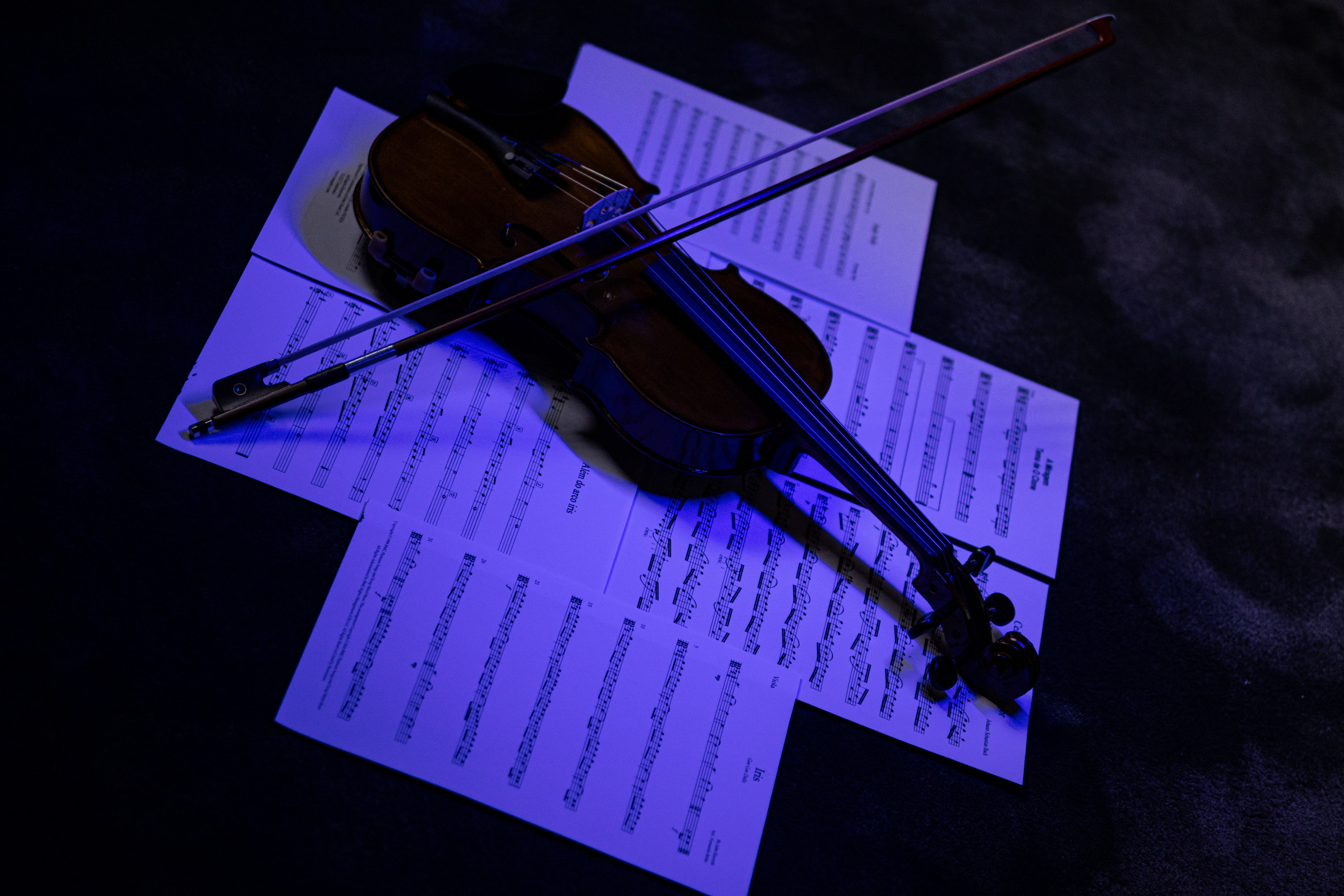 Viola de arco e partituras